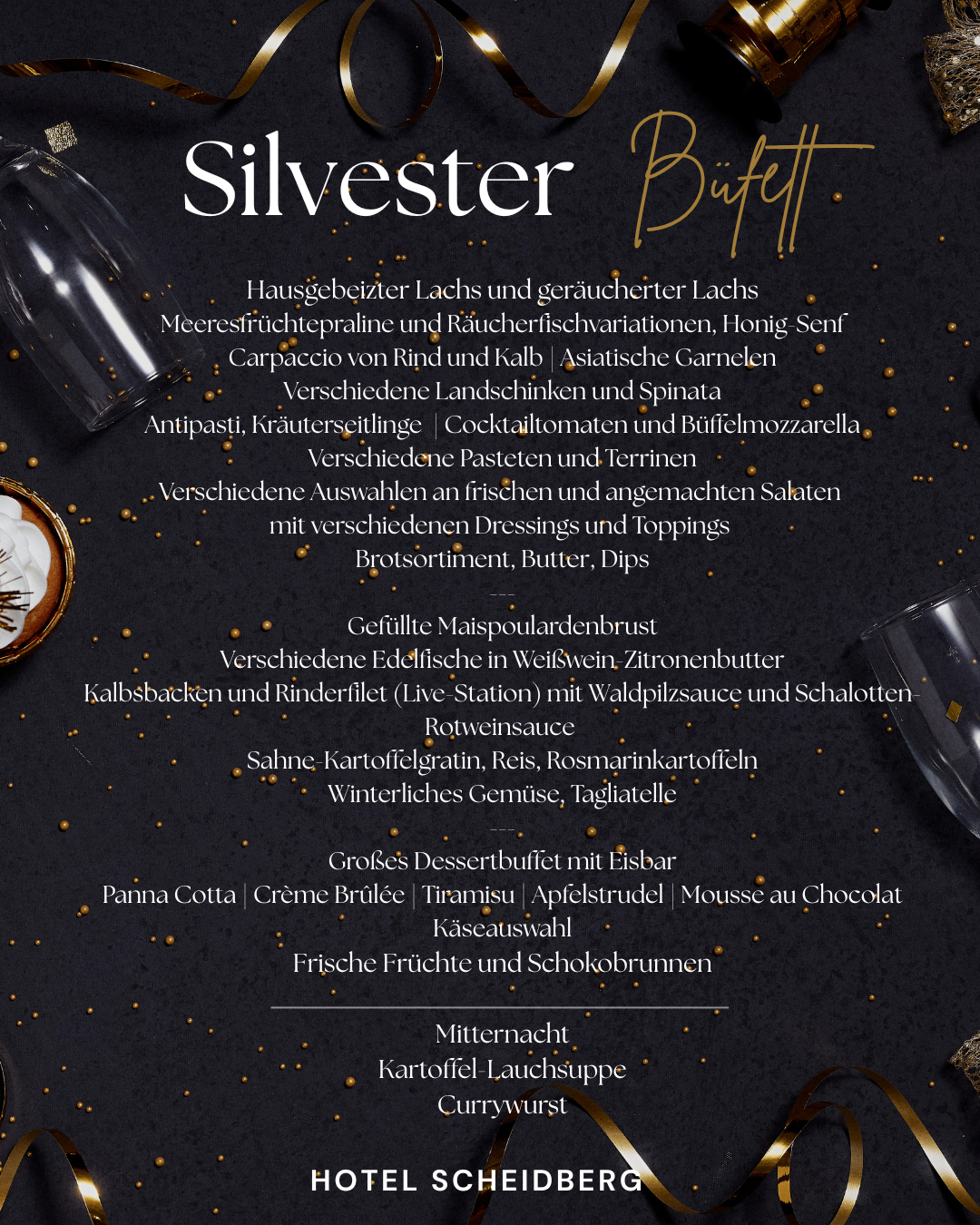 Schwarz Gold Modern Elegant Silvester Party Instagram Beitrag (Instagram-Post (45))